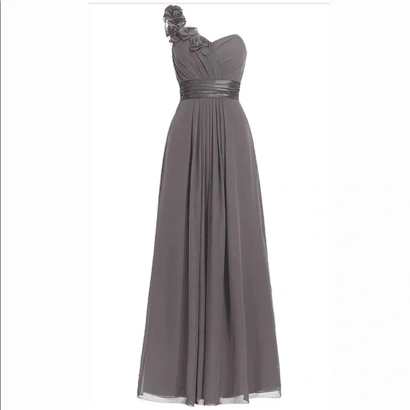 sachin and babi light blue dress Light Gray V Neck Chiffon Bridesmaid Dress 1910  Xiaolizi